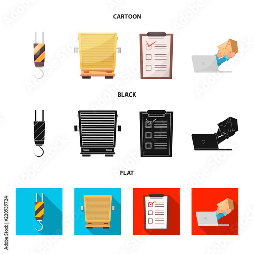Isolated object of goods and cargo symbol. Set of goods and warehouse stock symbol for web.
