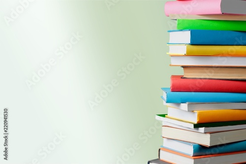 Stack of books isolated on  background.