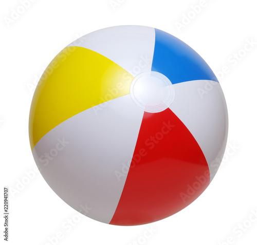 Beach ball on a white