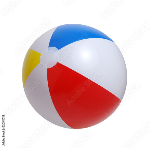 Beach ball on a white