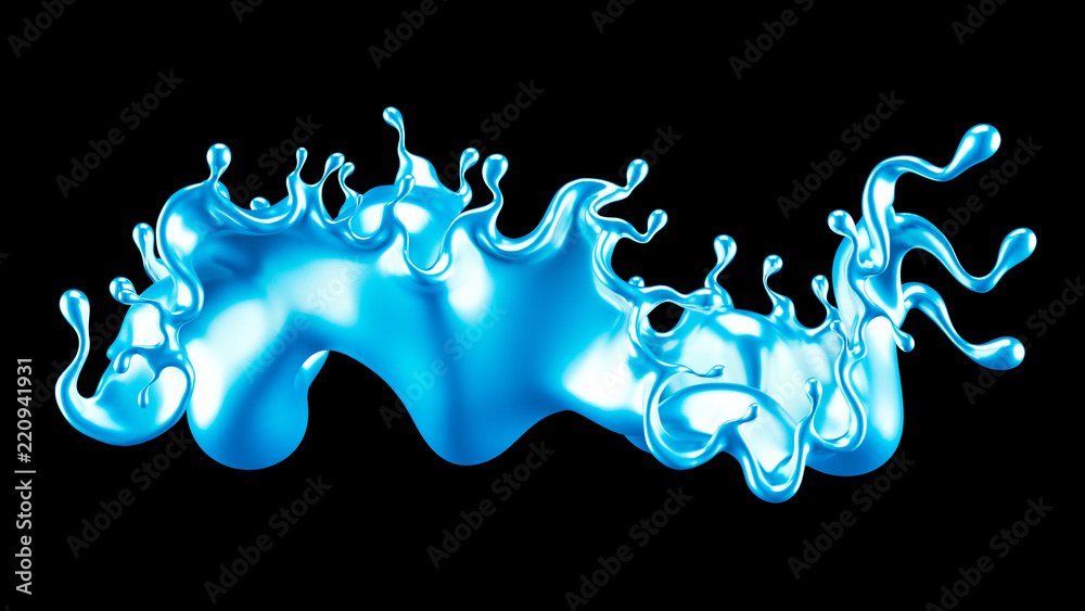 A splash of metal. 3d illustration, 3d rendering. A splash of metal. 3d illustration, 3d rendering.