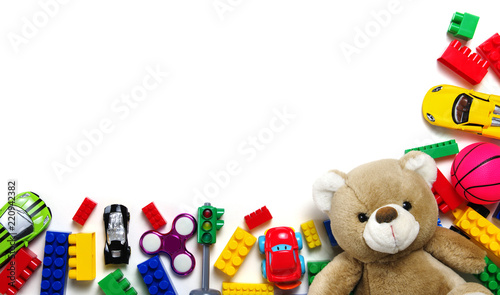 children toys on white  background.