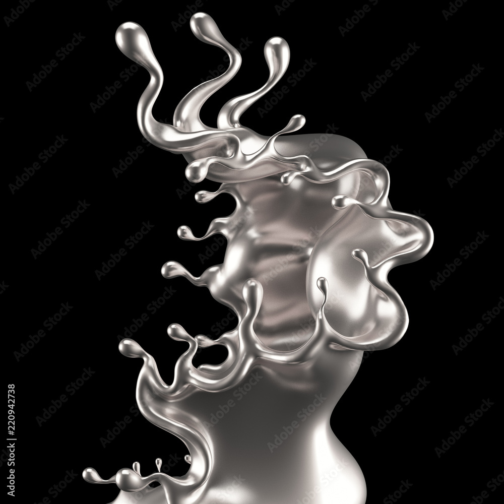 Splash silver. 3d illustration, 3d rendering. Splash silver. 3d illustration, 3d rendering.