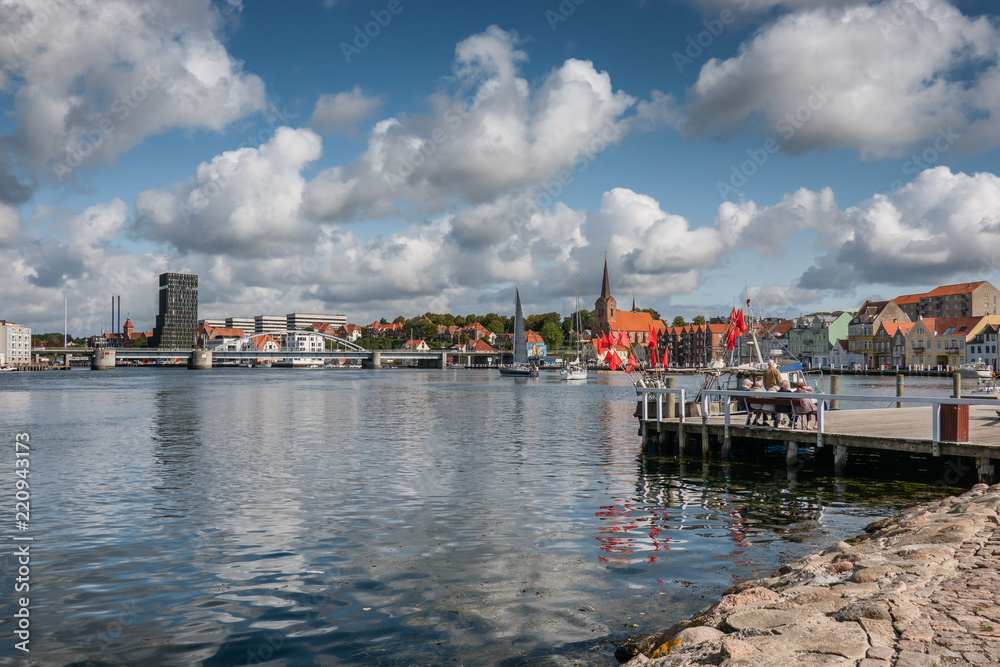 Sonderborg harbor waterfront in the summertime, Als Denmark