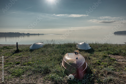 Vemmingbund in the southern part of Denmark on a foggy autumn morning photo