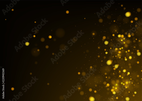 Gold abstract bokeh background. Vector illustration