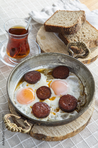 Turkish Sausage (sucuk) and egg