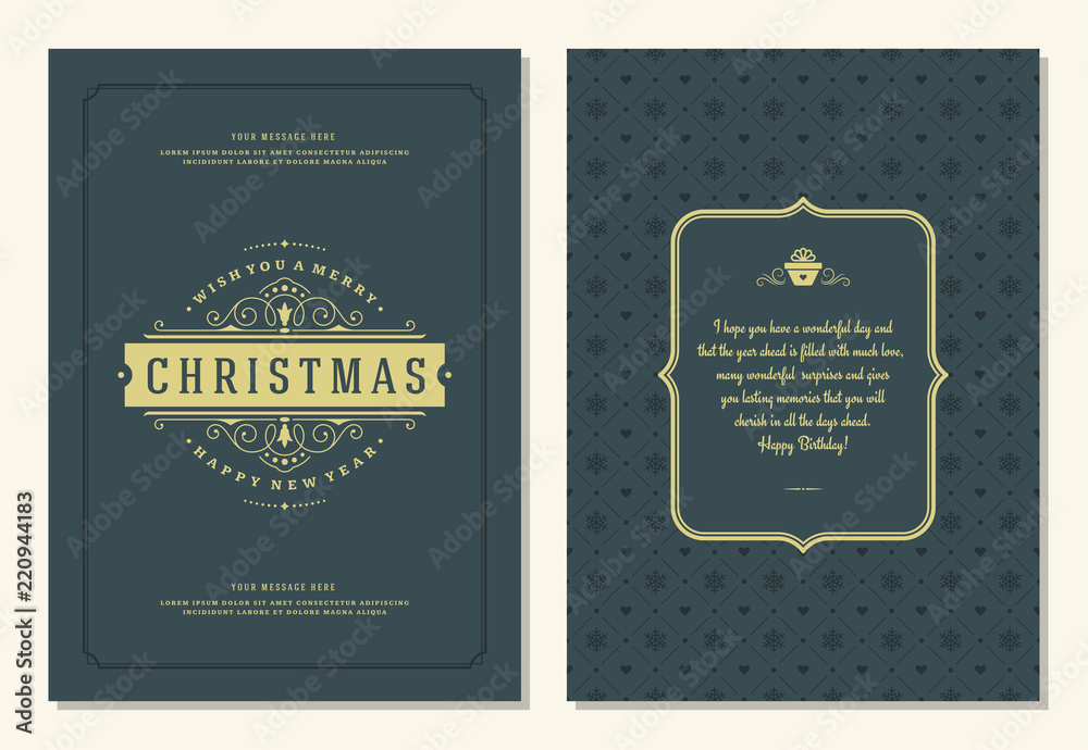 Christmas greeting card design template.