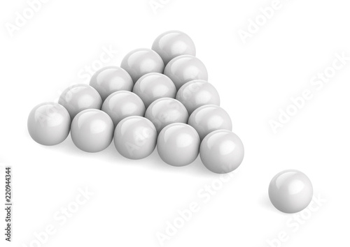 Isometry. Gray billiard balls on a white background.