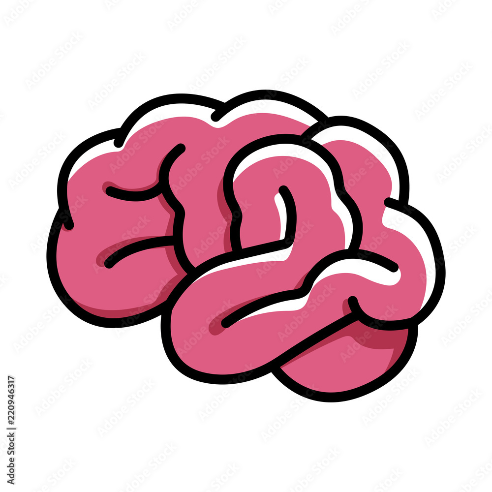 flat brain icon