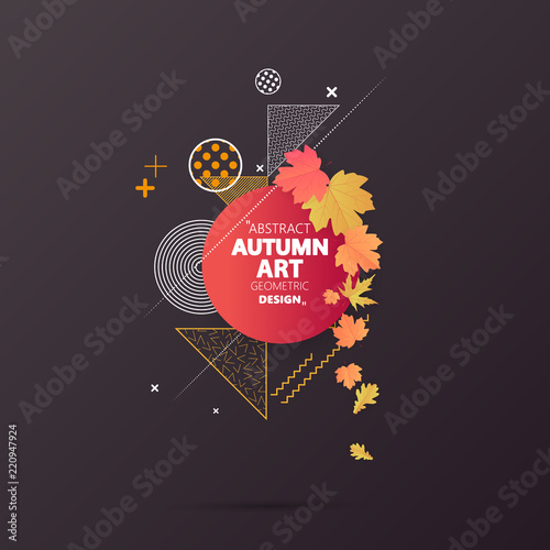 Autumn abstract frame layout decorate with leaves for shopping sale or promo poster and frame leaflet or web banner.Vector illustration