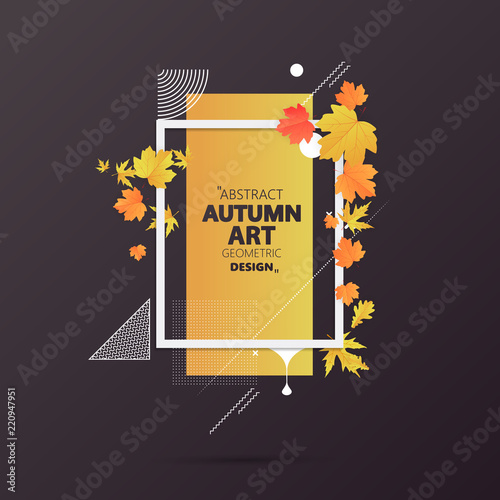 Autumn abstract frame layout decorate with leaves for shopping sale or promo poster and frame leaflet or web banner.Vector illustration