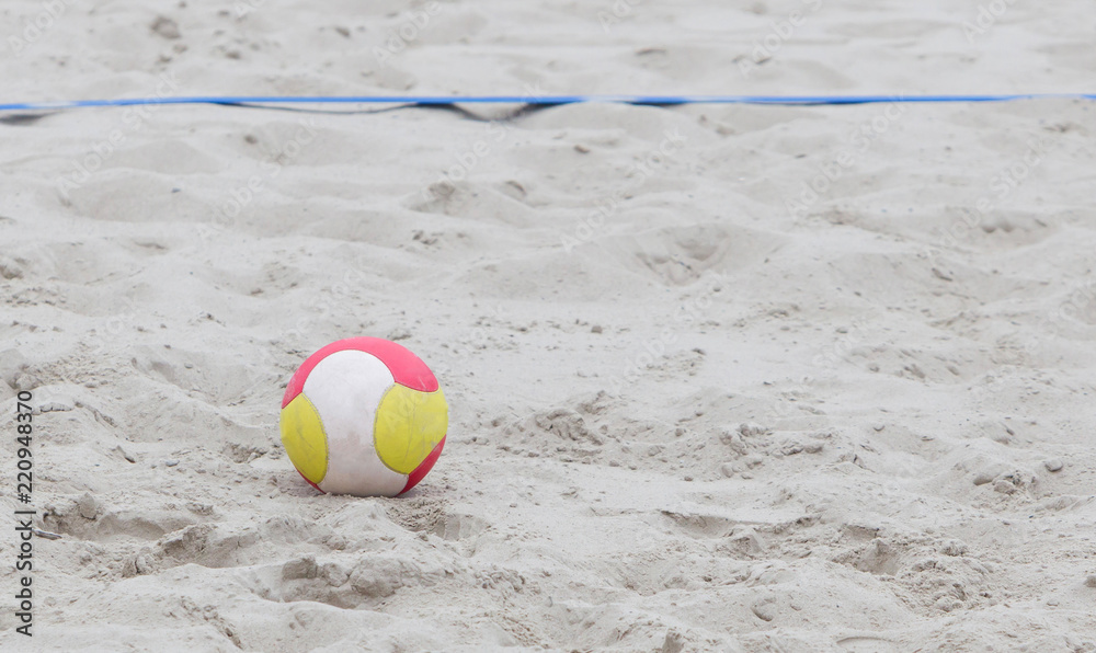 Detail of a game of beach volleybal