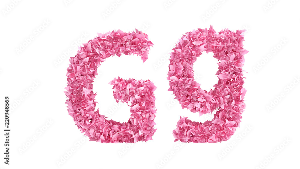 Pink flowers font. 3d illustration, 3d rendering. Pink flowers font. 3d illustration, 3d rendering.