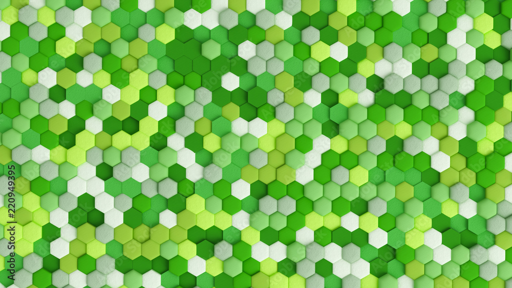 Green abstract background with hexagons. 3d illustration, 3d rendering. Green abstract background with hexagons. 3d illustration, 3d rendering.