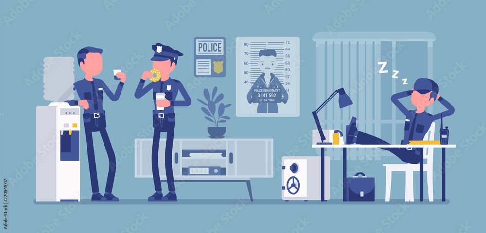 Lunch break in police station