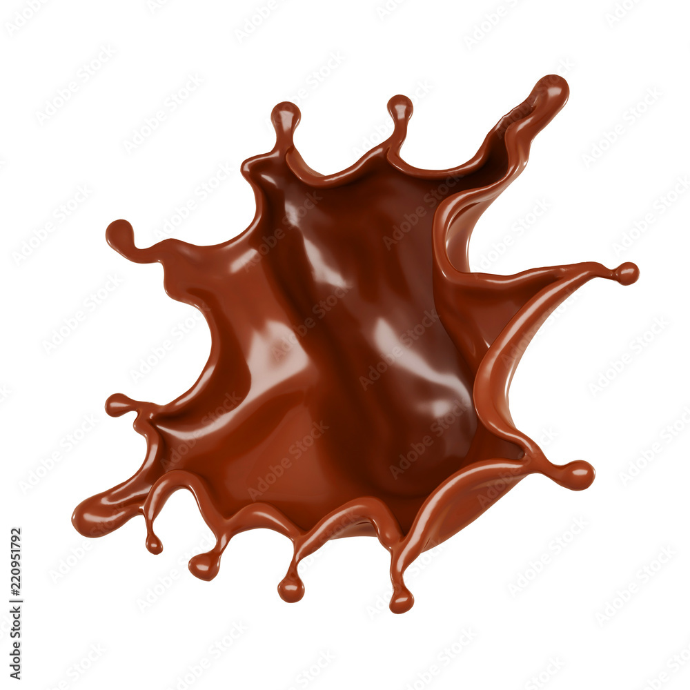 A splash of milk chocolate. 3d illustration, 3d rendering. A splash of milk chocolate. 3d illustration, 3d rendering.