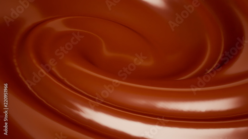 Splash, a stream of chocolate. 3d illustration, 3d rendering.