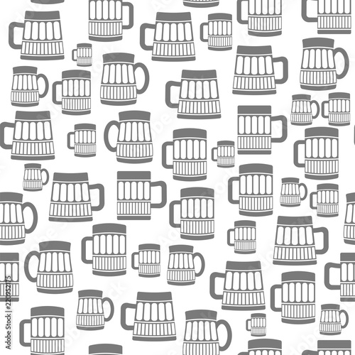 Different Beer Mugs Seamless Pattern