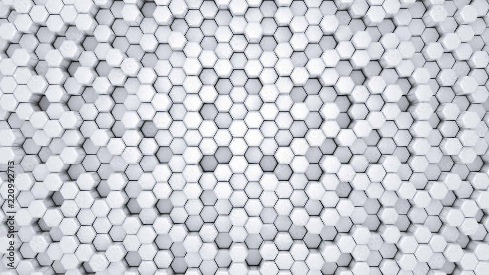 White hexagon background. 3d illustration, 3d rendering. White hexagon background. 3d illustration, 3d rendering.