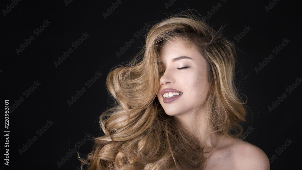 Beauty Woman. Portrait on black Background. Healthcare. Perfect Skin and hair concept. Beauty Face Beauty Woman. Portrait on black Background. Healthcare. Perfect Skin and hair concept. Beauty Face