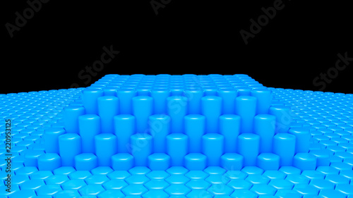 Blue hexagon background. 3d illustration  3d rendering.