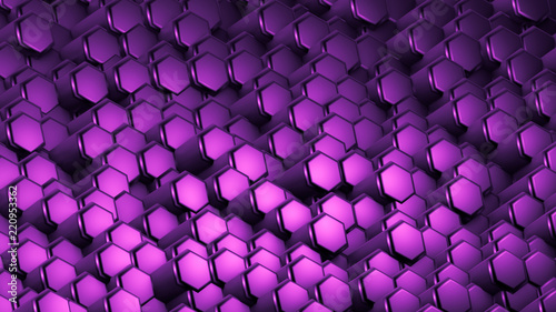 Purple hexagon background. 3d illustration  3d rendering.