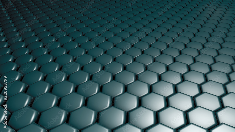 Green hexagon background. 3d illustration, 3d rendering. Green hexagon background. 3d illustration, 3d rendering.
