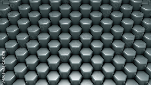 Fototapeta Naklejka Na Ścianę i Meble -  Green hexagon background. 3d illustration, 3d rendering.