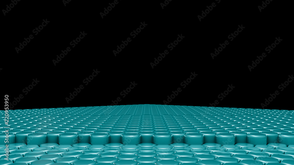 Fototapeta premium Turquoise hexagon background. 3d illustration, 3d rendering.