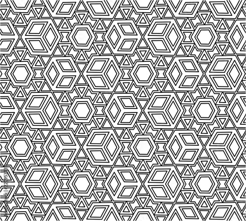Abstract seamless black and white pattern