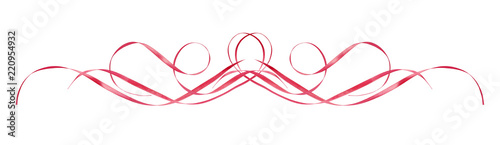 Pink satin waved ribbons in...