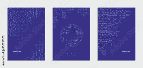 Abstract geometric technological brochure, flyer. Corporate identity.