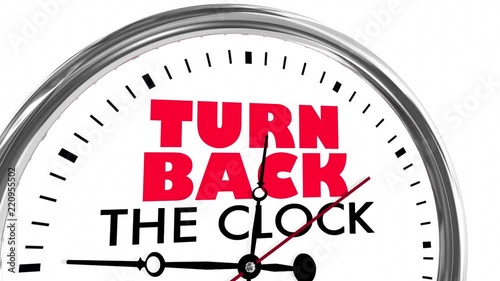 Turn Back the Clock Reverse Time Travel Words 3d Animation