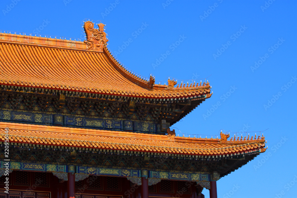 Traditional temple building eaves, in China Traditional temple building eaves, in China