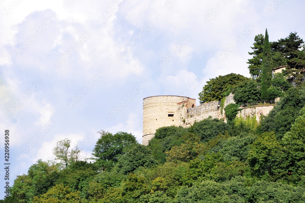 Medieval castle in Brescia, Italy.