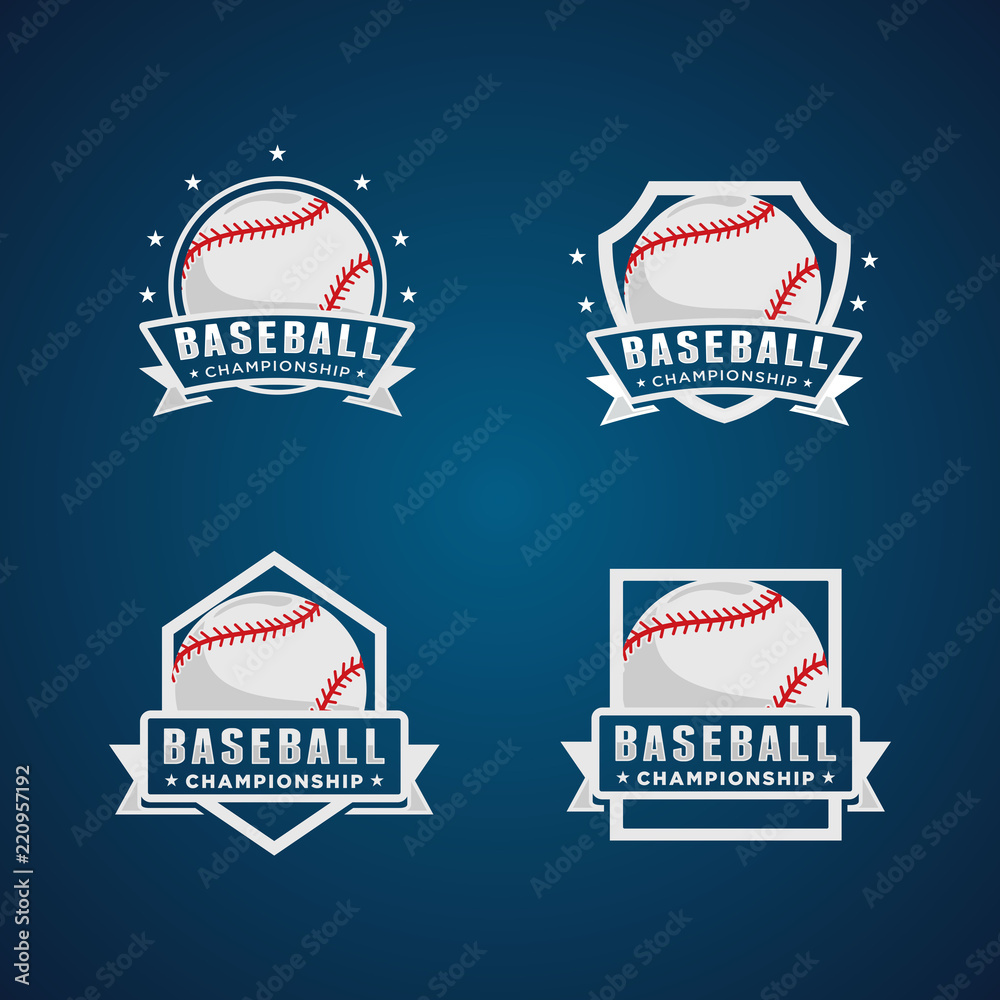 Baseball logo set vector Baseball logo set vector