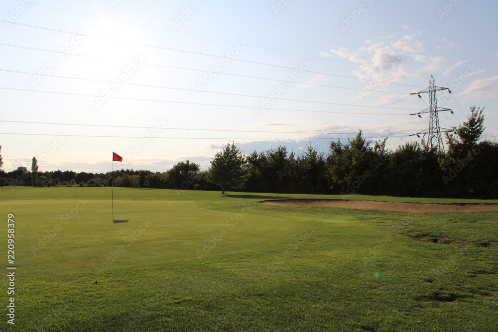 Golf Flag during twilight round Golf Flag during twilight round