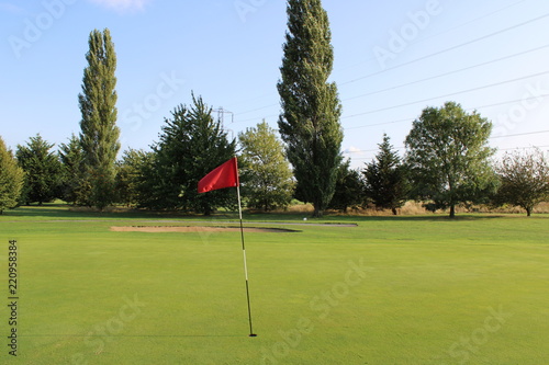Golf Flag during twilight round
