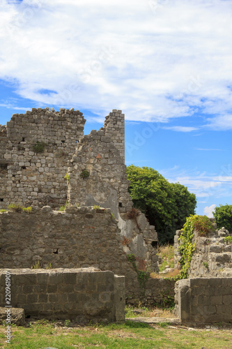 View of ancient streets in ruins of Stari Bar, ancient fortress in Montenegro