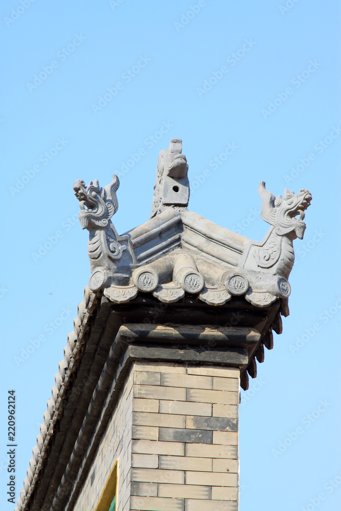 Wall decoration in a monastery, in Qinglong mountain, Hebei Province, China