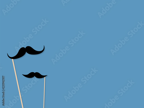 Moustache photo booth props. Mustache cut outs. Vector backgroun