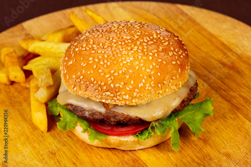 Tasty homemade burger