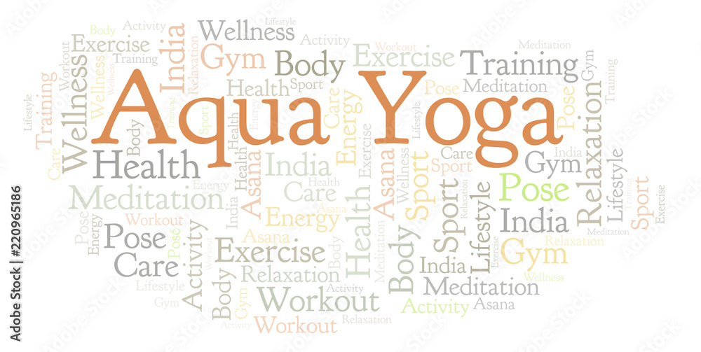Fototapeta premium Aqua Yoga word cloud.
