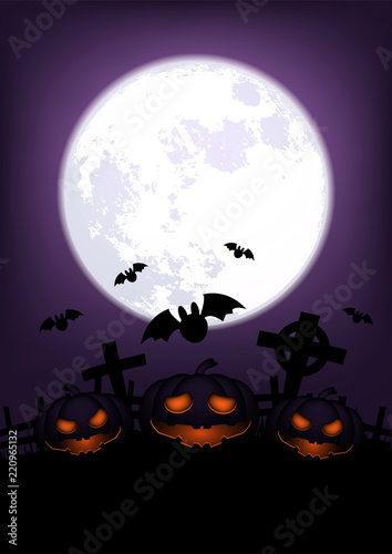 happy halloween day background, pumpkin monster vector design 01 [Converted]