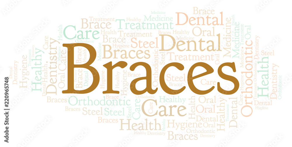 Obraz premium Braces word cloud.