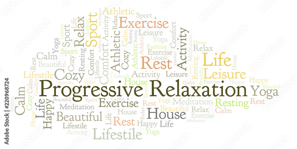 Fototapeta premium Progressive Relaxation word cloud.