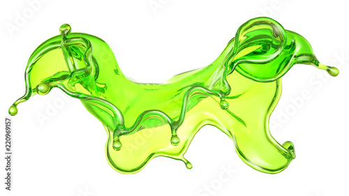 A beautiful green liquid splash. 3d illustration  3d rendering.