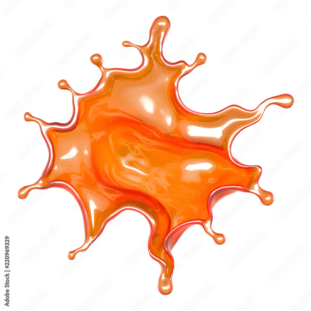 Splash of orange juice. 3d illustration, 3d rendering. Splash of orange juice. 3d illustration, 3d rendering.