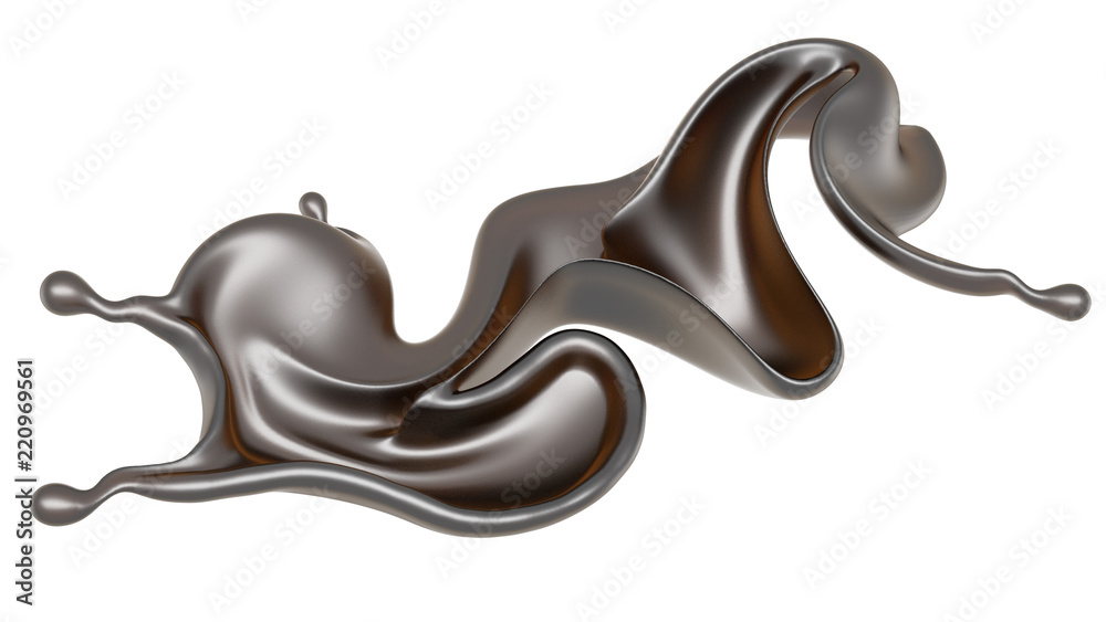 Splash of dark liquid. 3d illustration, 3d rendering. Splash of dark liquid. 3d illustration, 3d rendering.